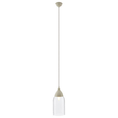 White Glass and Iron Pendant Light