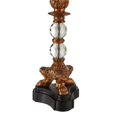 Bronze and Black Table Lamp with Paw Feet