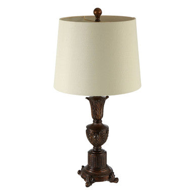 Pembroke Table Lamp in White and Bronze