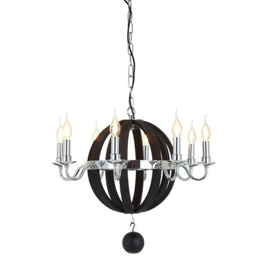 Rounded Chandelier in Black and Silver