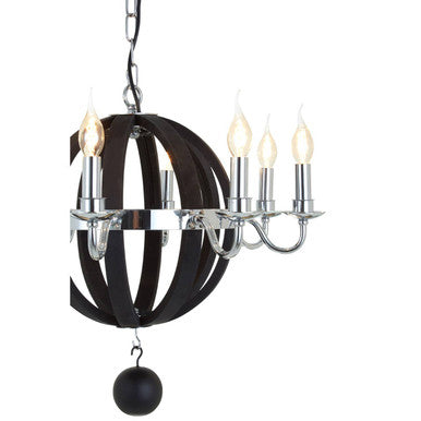 Rounded Chandelier in Black and Silver