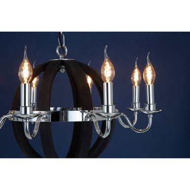 Rounded Chandelier in Black and Silver