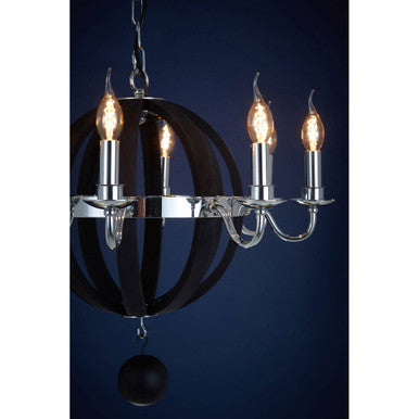 Rounded Chandelier in Black and Silver