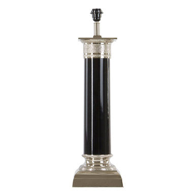 Black and Silver Table Lamp with Etched Detail