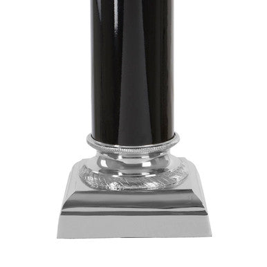 Black and Silver Table Lamp with Etched Detail
