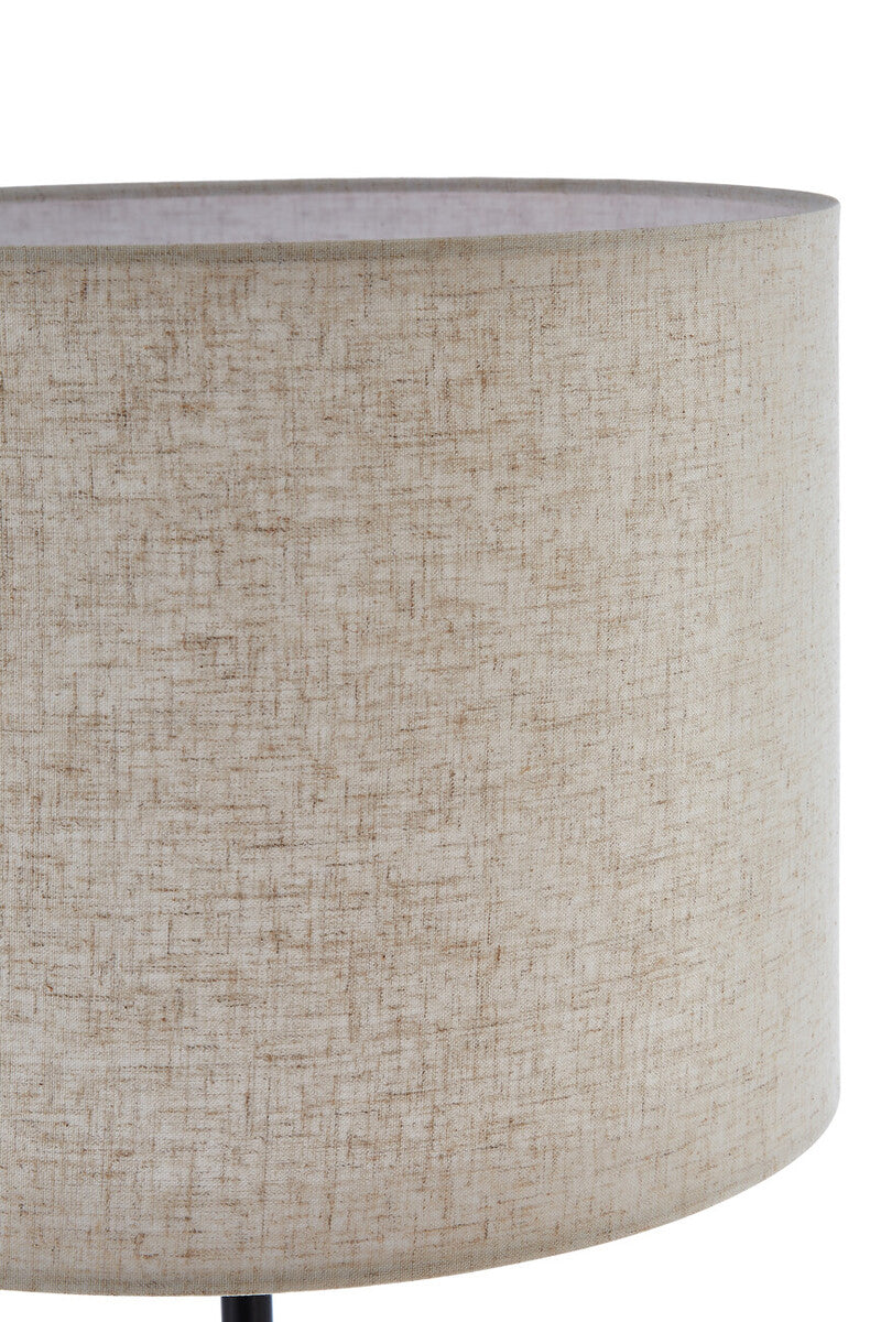 Natural Linen Floor Lamp with White Marble Base
