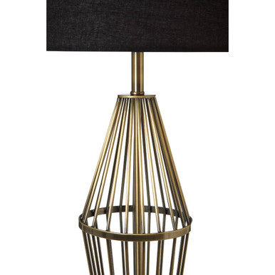 Antique Brass Table Lamp with Black Shade