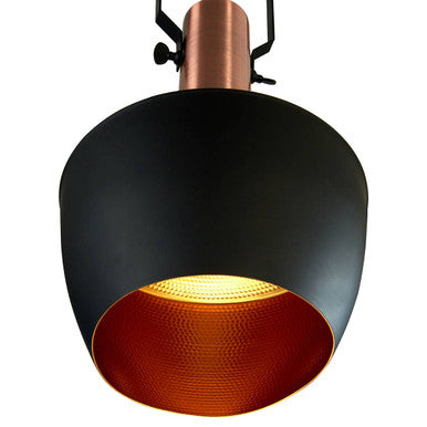 Medium Pendant Light in Black and Copper