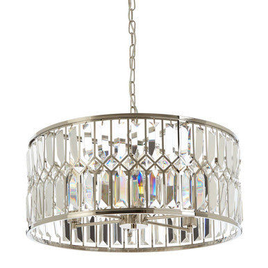 Round Crystal Chandelier in Nickel