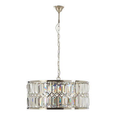 Round Crystal Chandelier in Nickel
