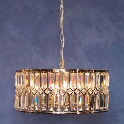 Round Crystal Chandelier in Nickel