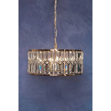 Round Crystal Chandelier in Nickel