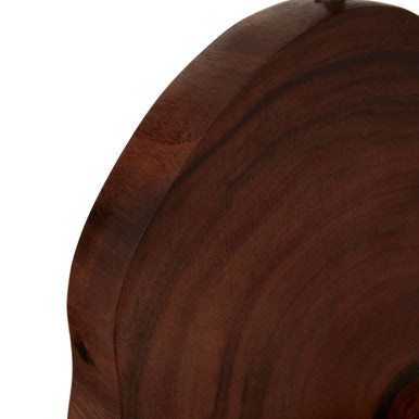 Wooden Live Edge Table Lamp with Linen Shade