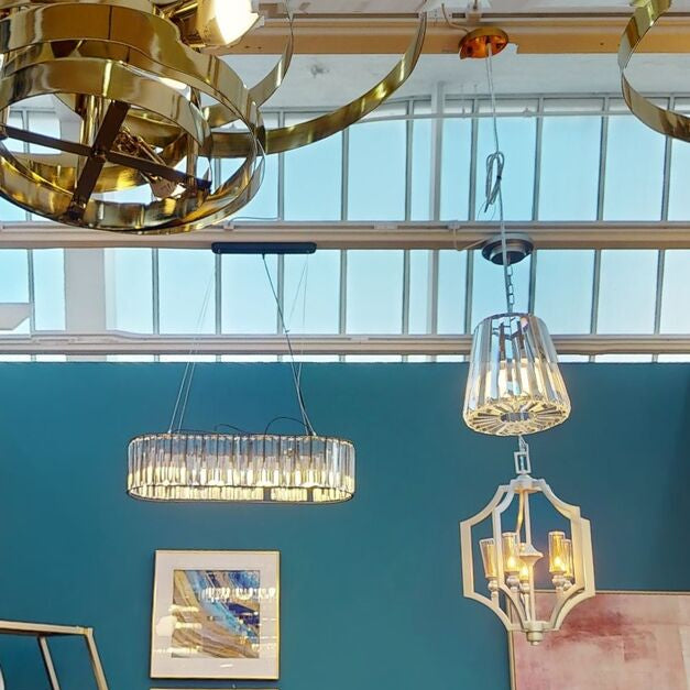 5 Bulb Pendant Light with Polished Silver Shade