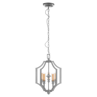 5 Bulb Pendant Light with Polished Silver Shade