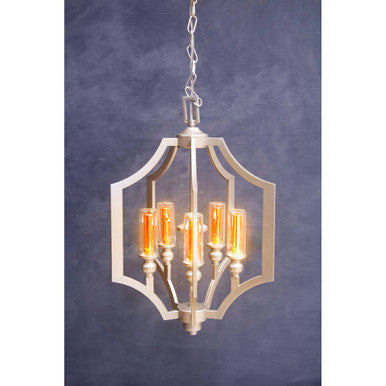 5 Bulb Pendant Light with Polished Silver Shade