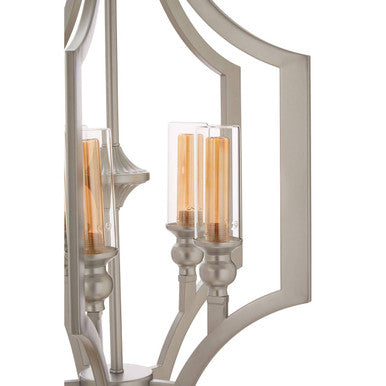 5 Bulb Pendant Light with Polished Silver Shade