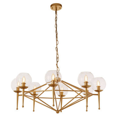 Gold 8 Arm Geometric Pendant Lamp