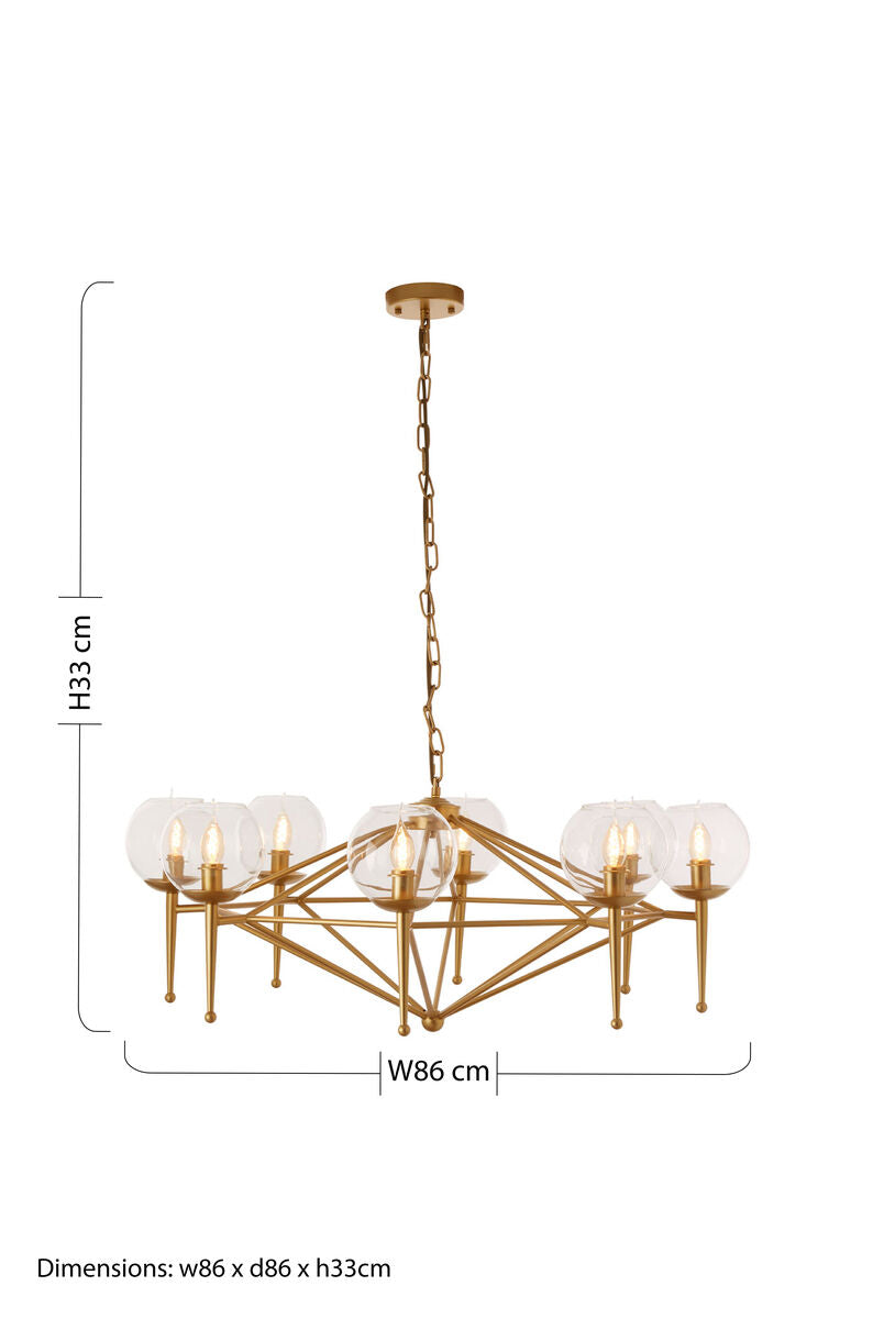 Gold 8 Arm Geometric Pendant Lamp
