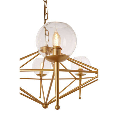 Gold 8 Arm Geometric Pendant Lamp