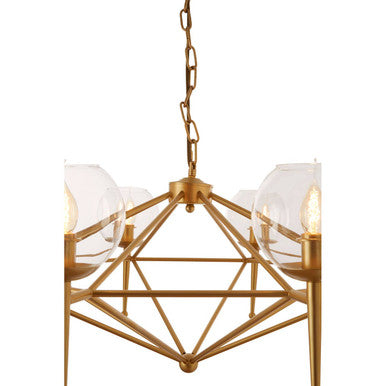 Gold 8 Arm Geometric Pendant Lamp