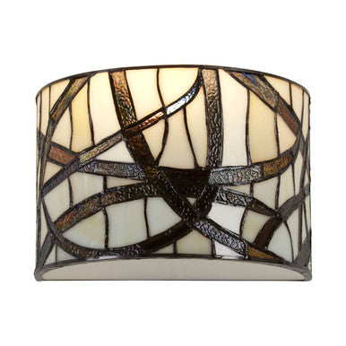 Branch Wall Light in Bronze and Stained Glass