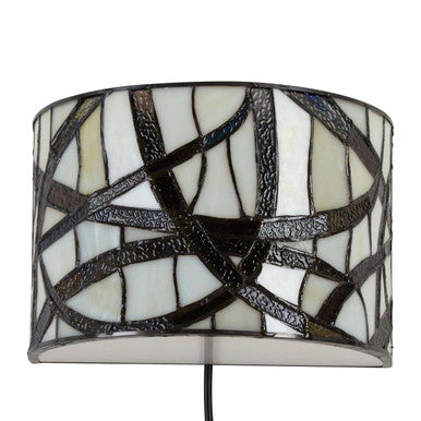 Branch Wall Light in Bronze and Stained Glass