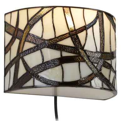 Branch Wall Light in Bronze and Stained Glass