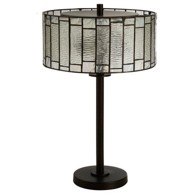 Deco Table Lamp with Geometric Glass Shade