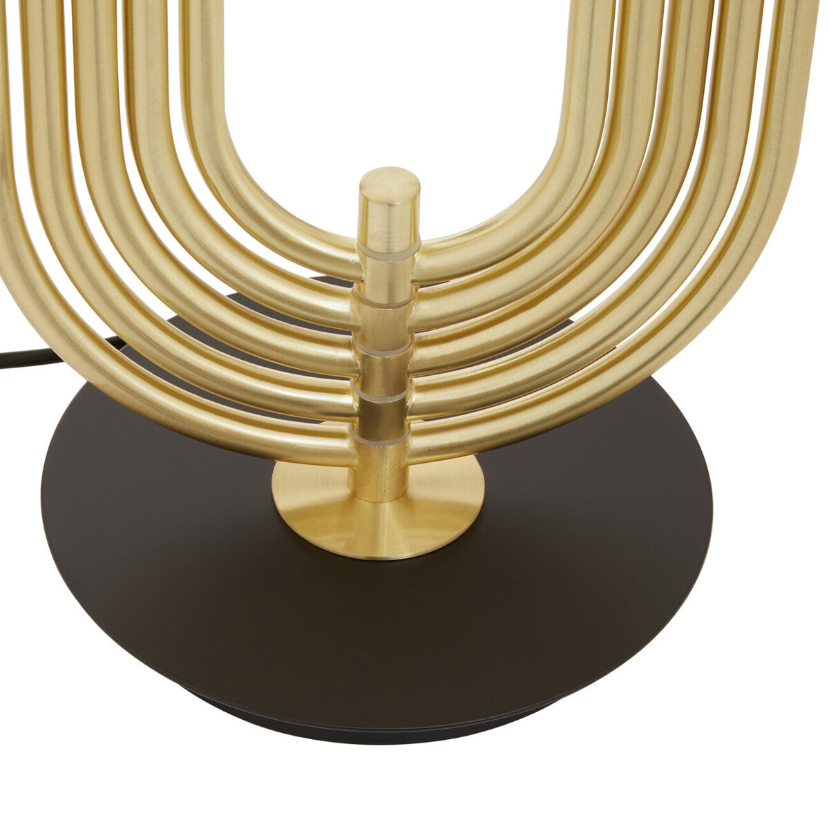 Table Lamp with Black Shade and Gold Swivel