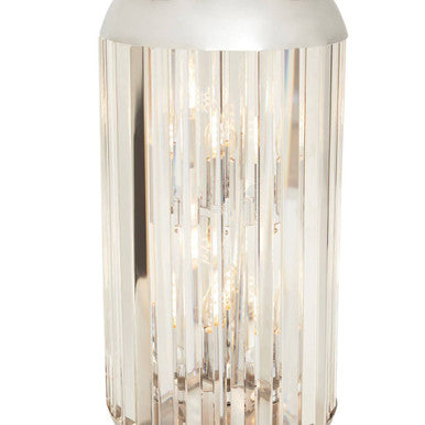 Chrome 6 Bulb Pendant Light with Clear Crystal Panels