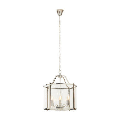 Chrome 6 Bulb Pendant Light with Clear Glass