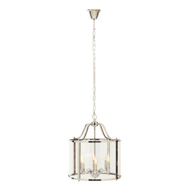 Chrome 6 Bulb Pendant Light with Clear Glass
