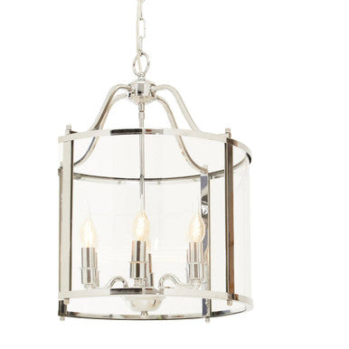 Chrome 6 Bulb Pendant Light with Clear Glass