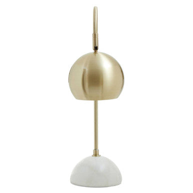 Globe Shaped Desk Lamp in White and Gold