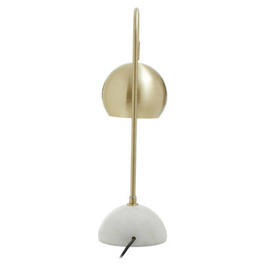 Globe Shaped Desk Lamp in White and Gold