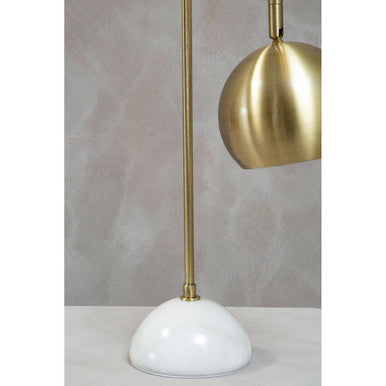 Globe Shaped Desk Lamp in White and Gold