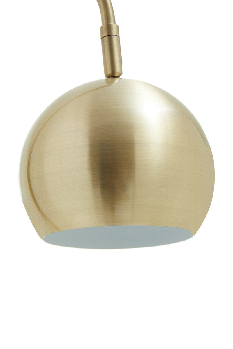 Globe Shaped Desk Lamp in White and Gold