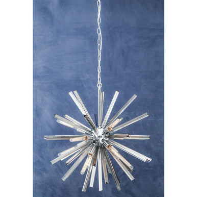 Smoke Grey Glass and Chrome Pendant Light