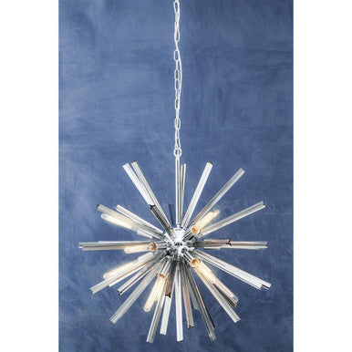 Smoke Grey Glass and Chrome Pendant Light