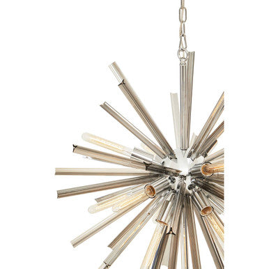 Smoke Grey Glass and Chrome Pendant Light