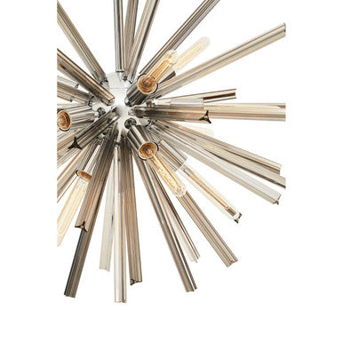 Smoke Grey Glass and Chrome Pendant Light