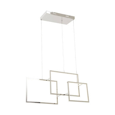 Three Square Pendant Light in Polished Chrome