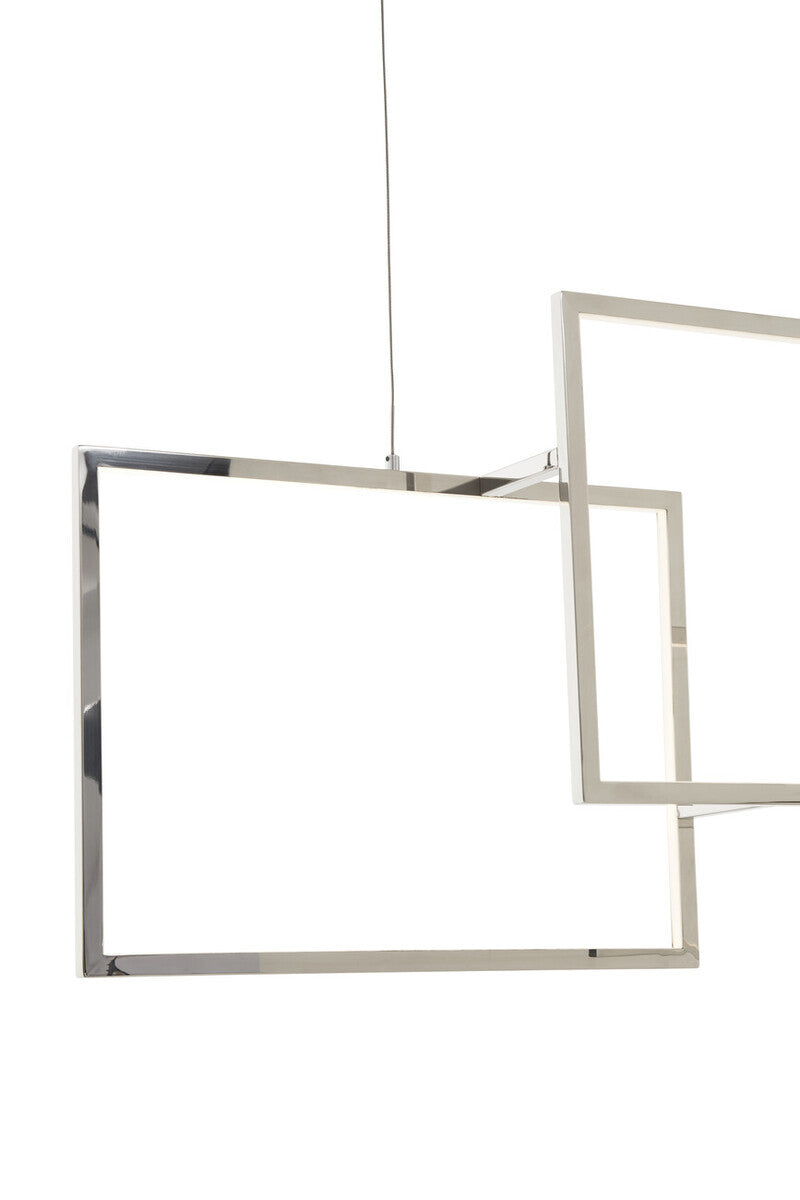 Three Square Pendant Light in Polished Chrome