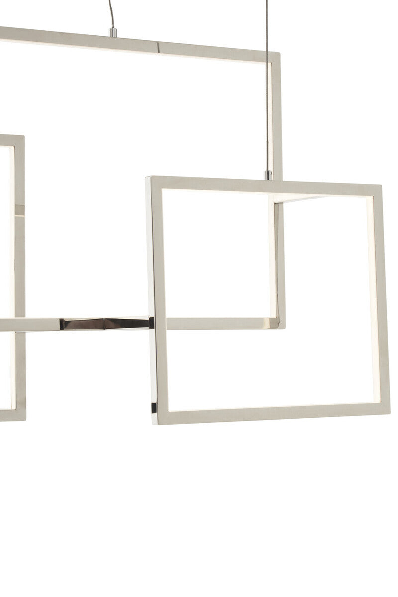 Three Square Pendant Light in Polished Chrome