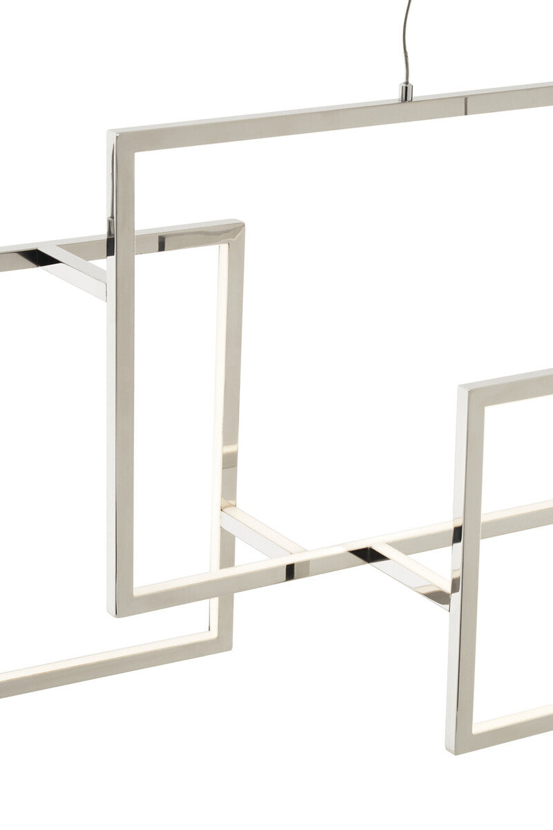 Three Square Pendant Light in Polished Chrome