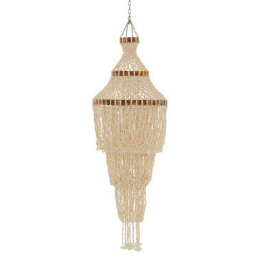Natural White and Amber Shell Large Pendant Shade