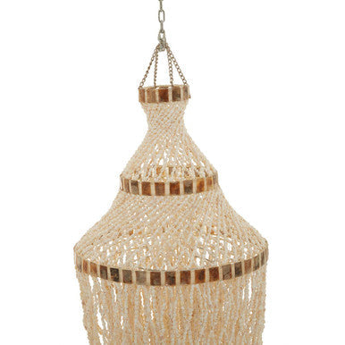 Natural White and Amber Shell Large Pendant Shade