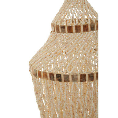 Natural White and Amber Shell Large Pendant Shade