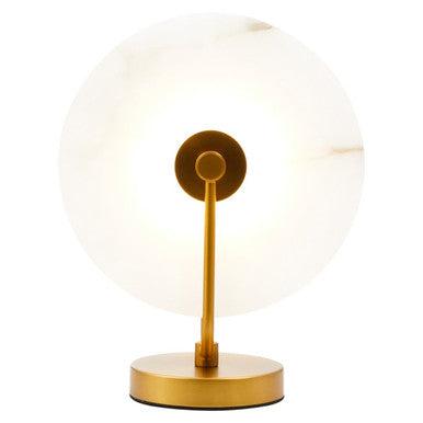 White Marble and Gold Table Lamp